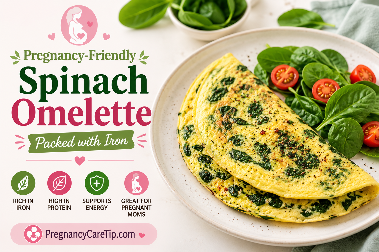 Pregnancy-Friendly Spinach Omelette Packed with Iron