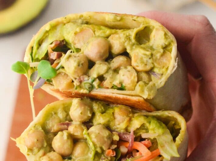 Pregnancy-Friendly Creamy Avocado Chickpea Wrap