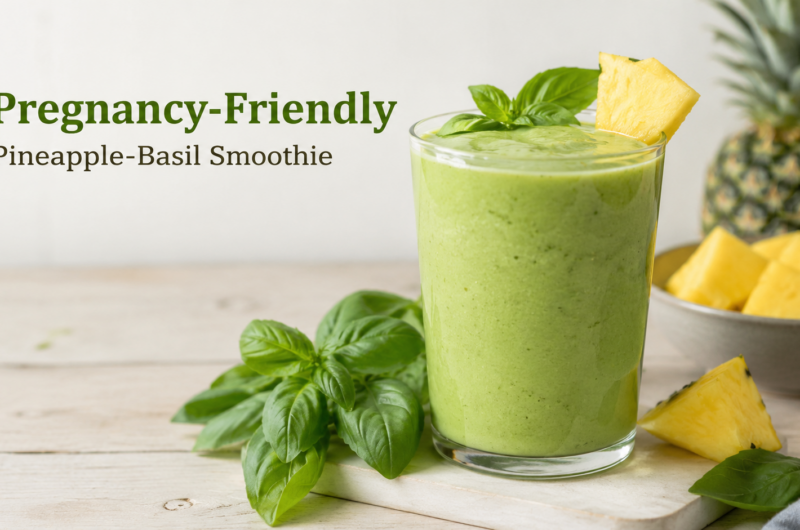 Pregnancy-Friendly Pineapple-Basil Smoothie recipe