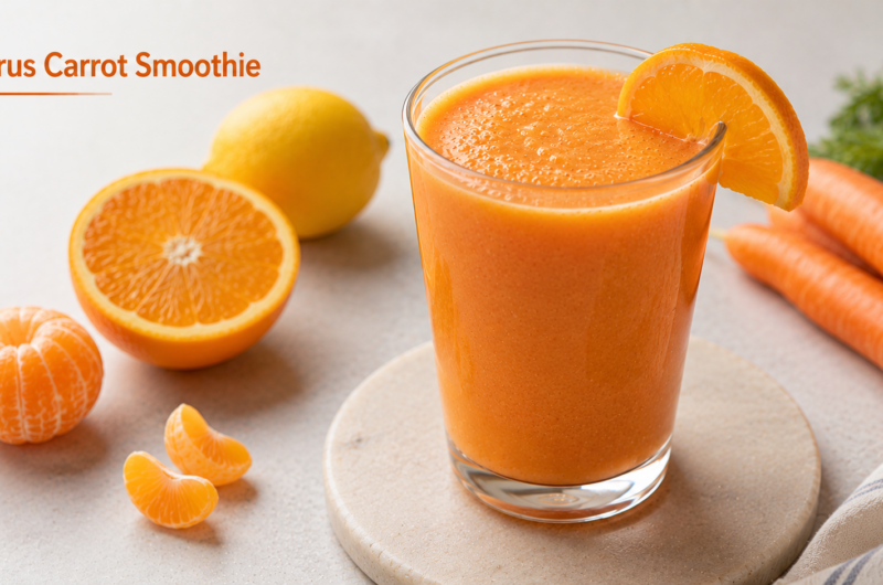 5 Minute Citrus Carrot Ginger Smoothie for pregnancy