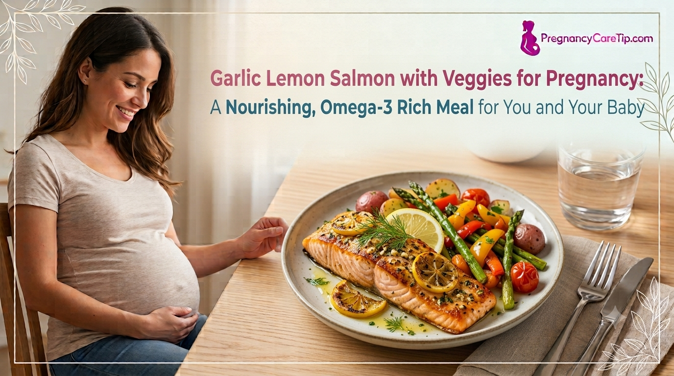 Garlic Lemon Salmon with Veggies for Pregnancy