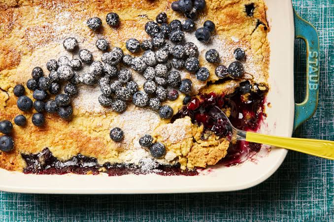 Pregnancy-Friendly Healthy Blueberry Dump Cake